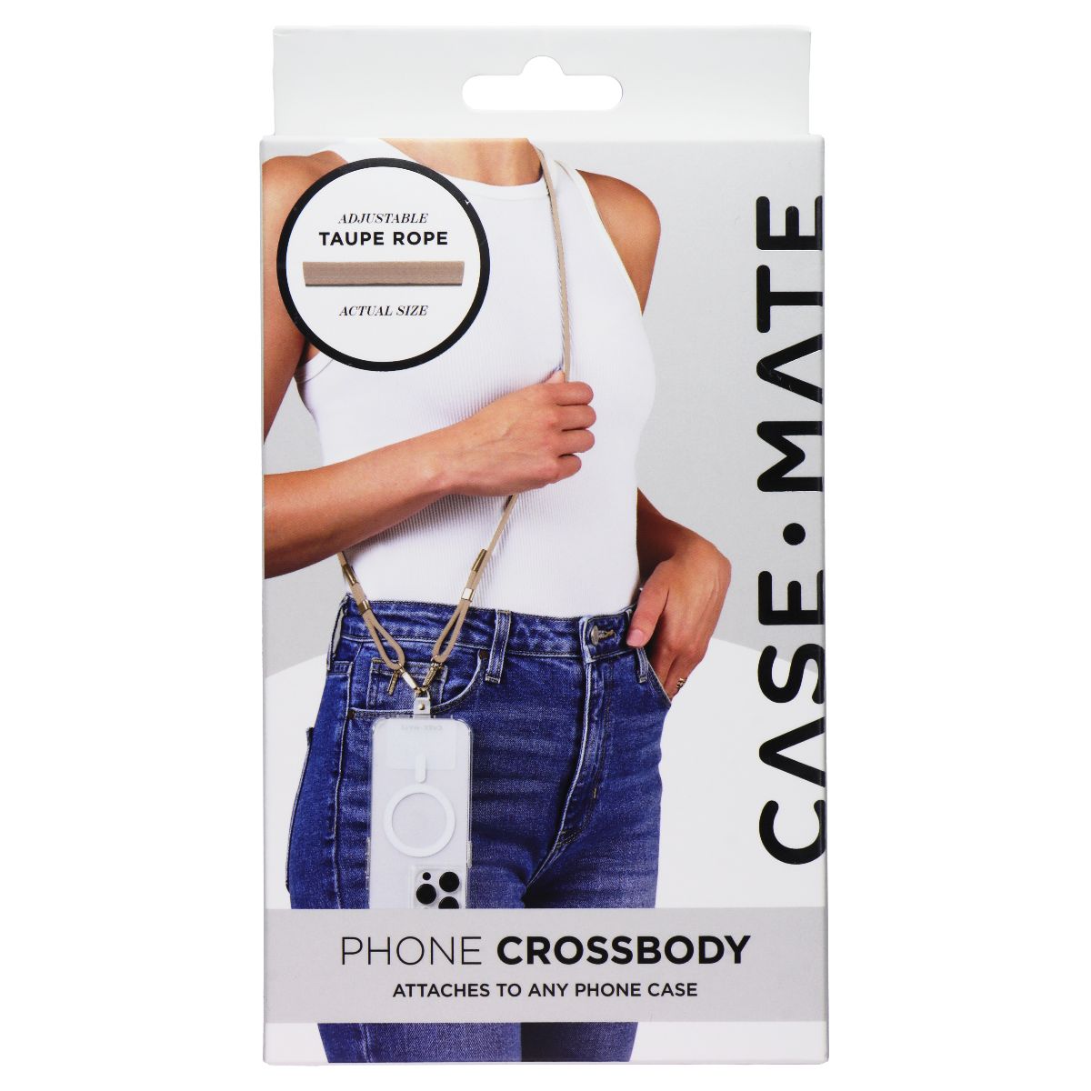 Case-Mate Adjustable Crossbody Lanyard for Any Phone Case - Taupe Rope Cell Phone - Other Accessories Case-Mate    - Simple Cell Bulk Wholesale Pricing - USA Seller