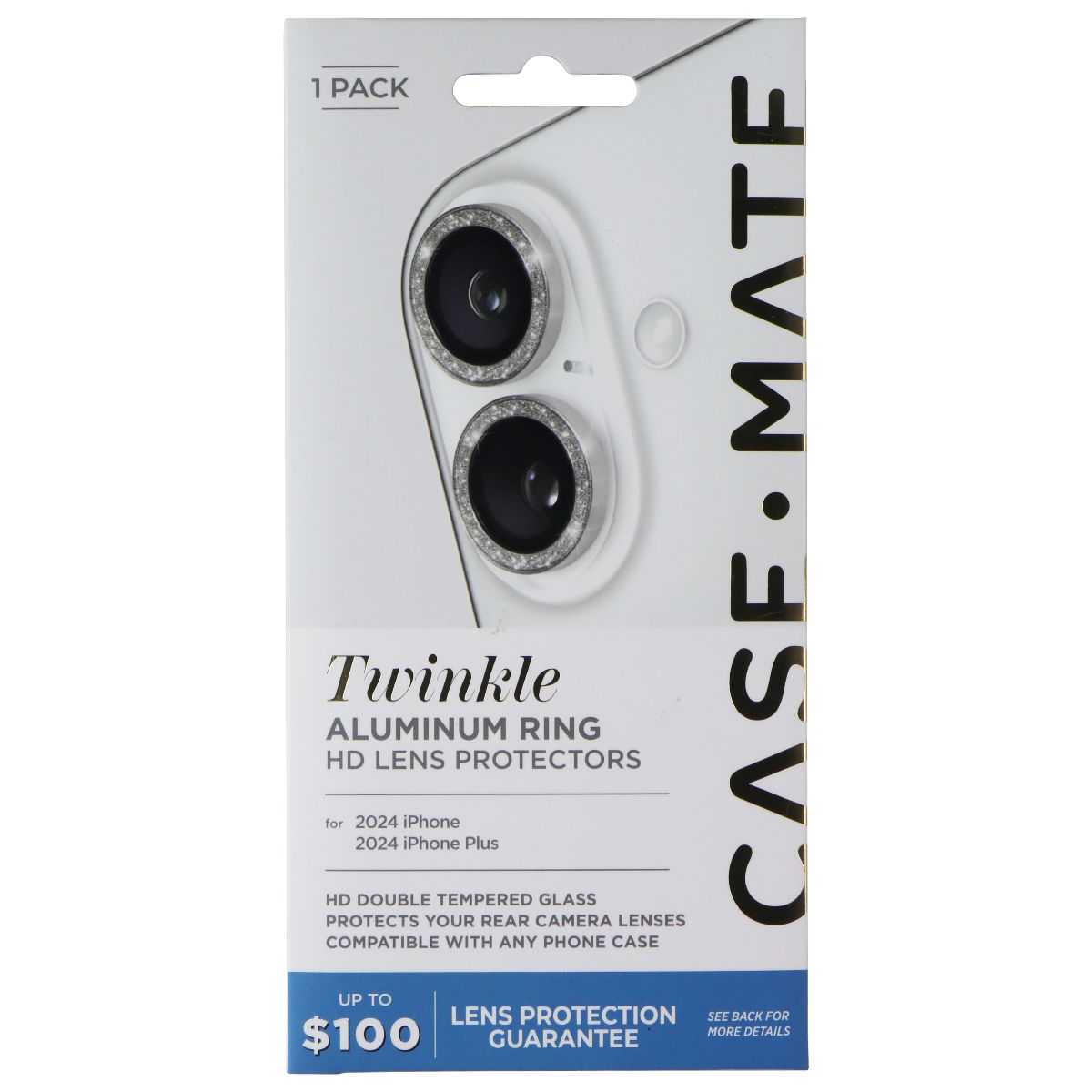 Case-Mate Aluminum Ring HD Lens Protectors for Apple iPhone 16/16 Plus - Twinkle Cell Phone - Screen Protectors Case-Mate - Simple Cell Bulk Wholesale Pricing - USA Seller