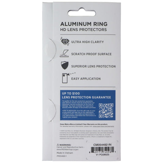 Case-Mate Aluminum Ring HD Lens Protectors for Apple iPhone 16/16 Plus - Twinkle Cell Phone - Screen Protectors Case-Mate - Simple Cell Bulk Wholesale Pricing - USA Seller