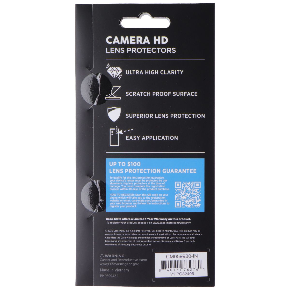 Case-Mate Camera HD Lens Protectors for Samsung Galaxy S26 Plus - Black Cell Phone - Screen Protectors Case-Mate - Simple Cell Bulk Wholesale Pricing - USA Seller