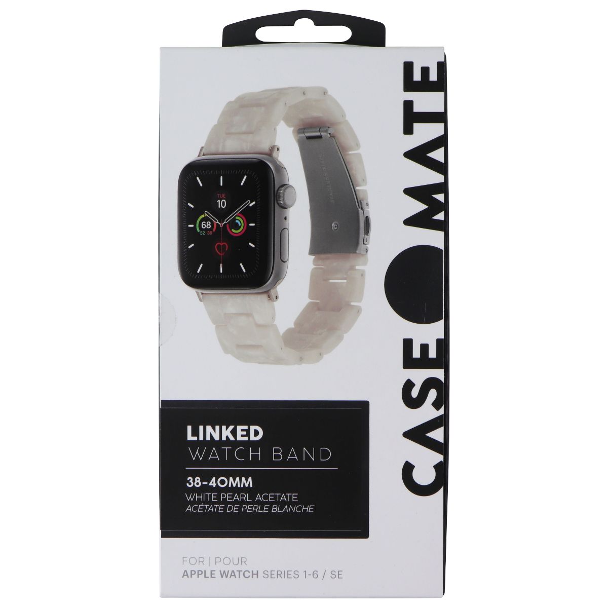 Case-Mate Linked Band for Apple Watch 38-40mm Series SE/7/6/5/4 - White Pearl Smart Watch Accessories - Watch Bands Case-Mate - Simple Cell Bulk Wholesale Pricing - USA Seller