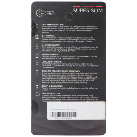 Casper Premium Ultra Thin 9H Tempered Glass for Google Pixel 3a XL Smartphone Cell Phone - Screen Protectors Casper - Simple Cell Bulk Wholesale Pricing - USA Seller