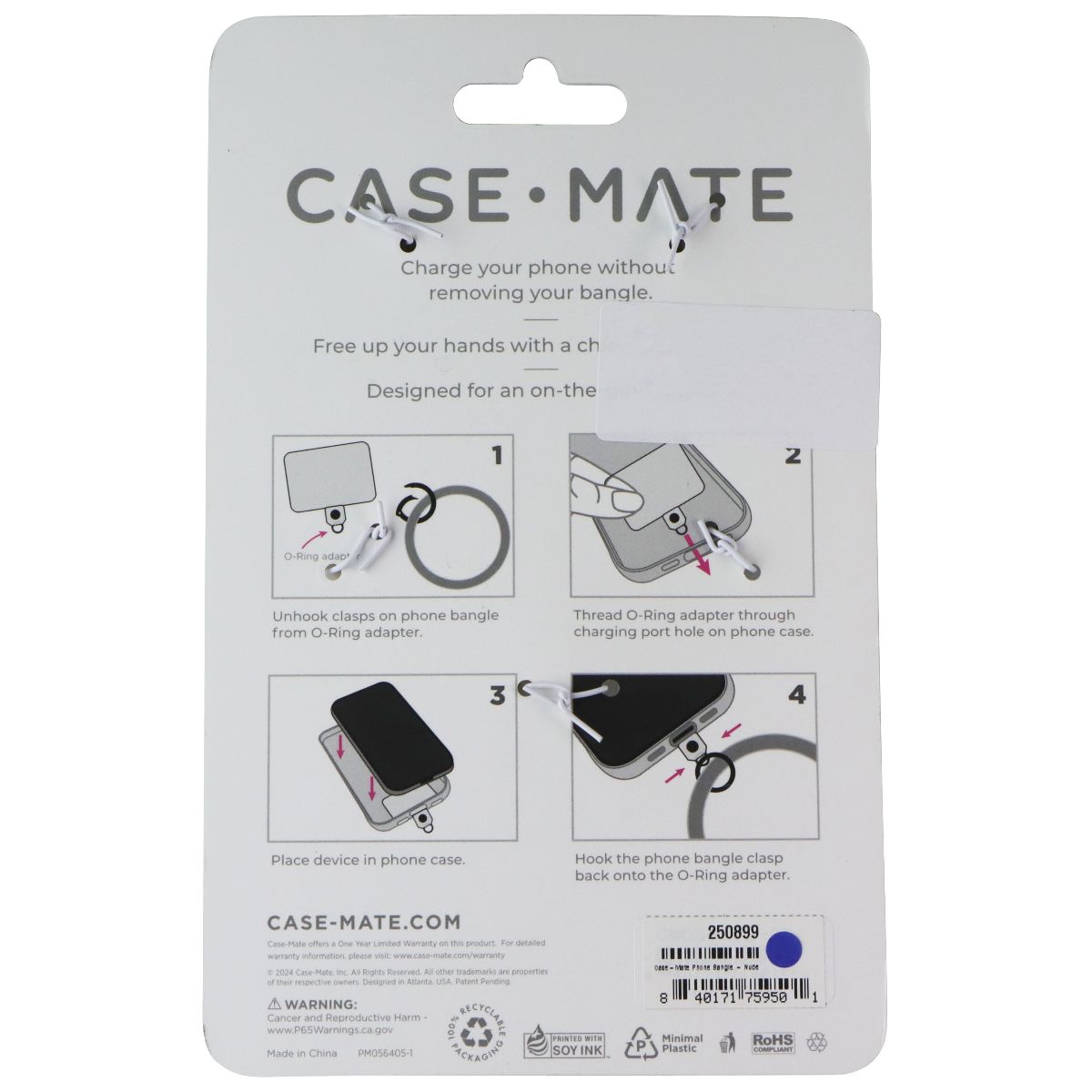 Case-Mate Phone Bangle Bracelet and Keychain Wristlet for Phones - Nude Cell Phone - Straps & Charms Case-Mate - Simple Cell Bulk Wholesale Pricing - USA Seller