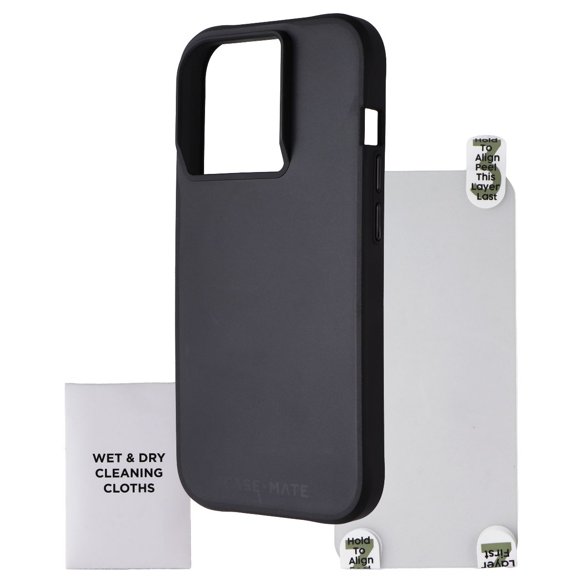 Case-Mate Tough Case + Glass Screen Protector for Apple iPhone 15 Pro - Black Cell Phone - Cases, Covers & Skins Case-Mate - Simple Cell Bulk Wholesale Pricing - USA Seller