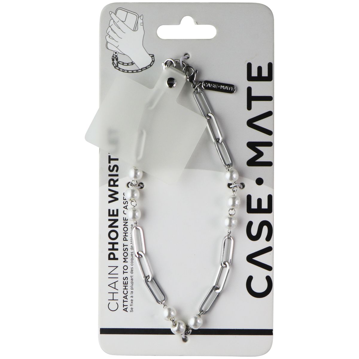 Case-Mate Chain Phone Wristlet for Smartphones - Silver Pearl Cell Phone - Straps & Charms Case-Mate    - Simple Cell Bulk Wholesale Pricing - USA Seller