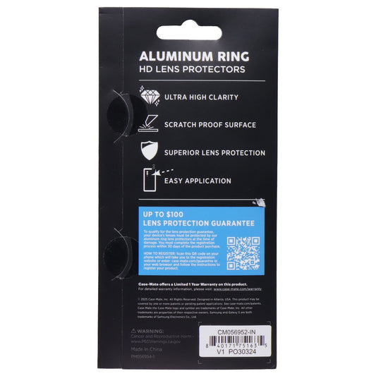 Case-Mate Aluminum Ring HD Lens Protectors for Samsung Galaxy S25 Edge - Black