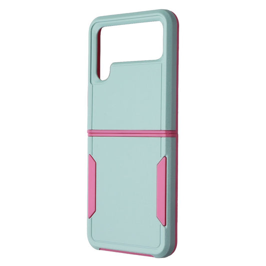 Case Brand Case for Samsung Galaxy Z Flip4 - Aqua / Pink Cell Phone - Cases, Covers & Skins Case - Simple Cell Bulk Wholesale Pricing - USA Seller