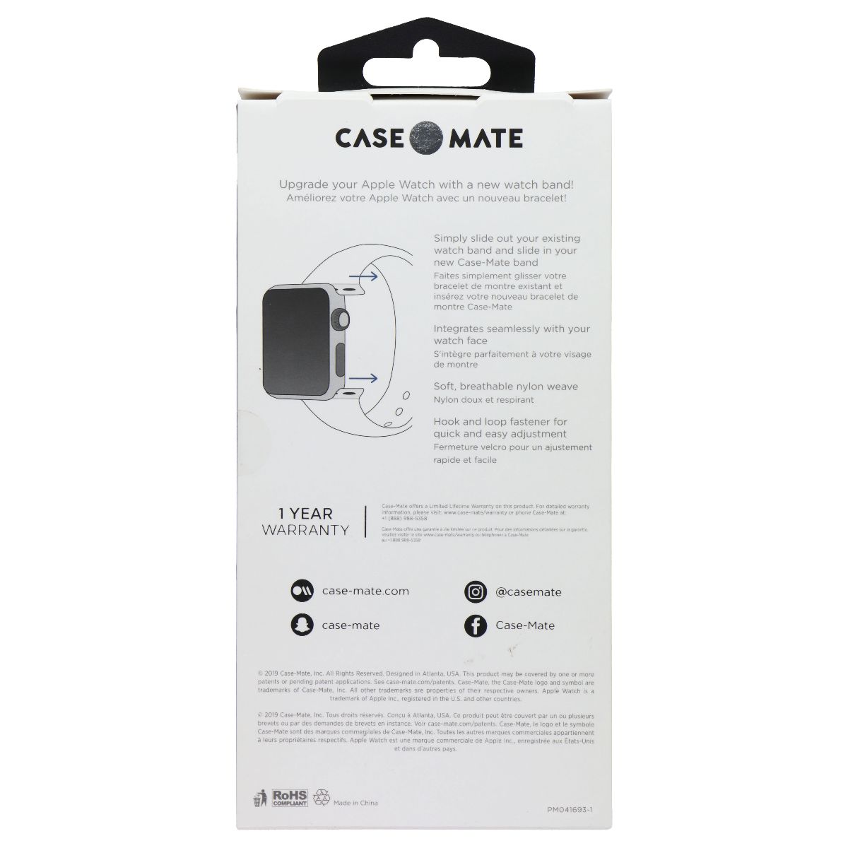 Case-Mate Nylon Sport Band For Apple Watch Series 1/2/3/4/5 (38-40MM) - Black Smart Watch Accessories - Watch Bands Case-Mate - Simple Cell Bulk Wholesale Pricing - USA Seller