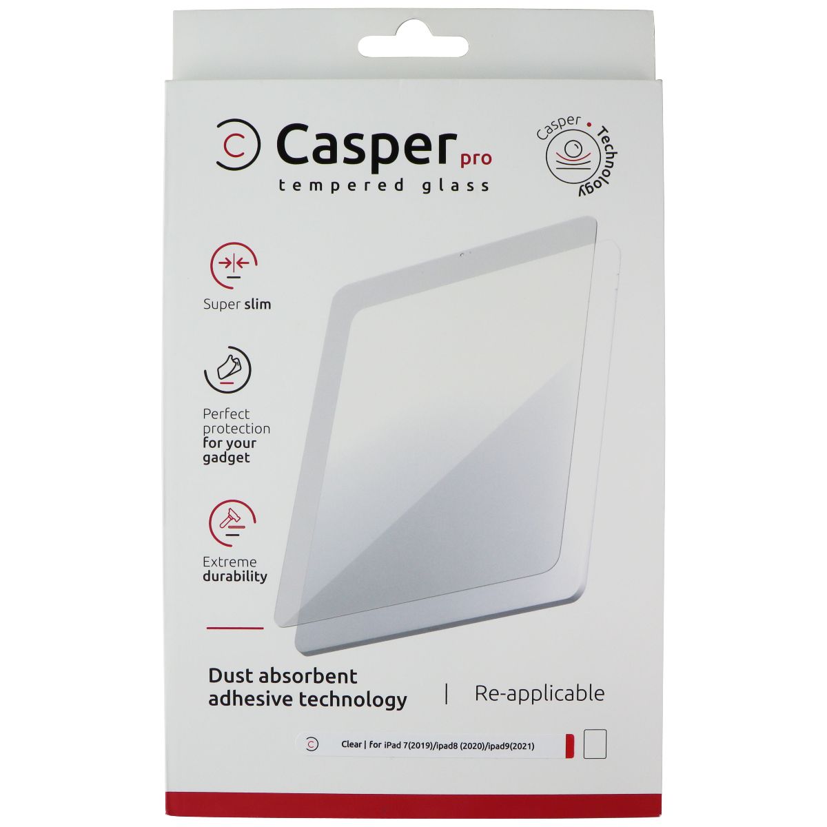 Casper Pro Tempered Glass for Apple iPad 9 (2021) / 8 (2020) / 7 (2019) - Clear iPad/Tablet Accessories - Screen Protectors Casper    - Simple Cell Bulk Wholesale Pricing - USA Seller