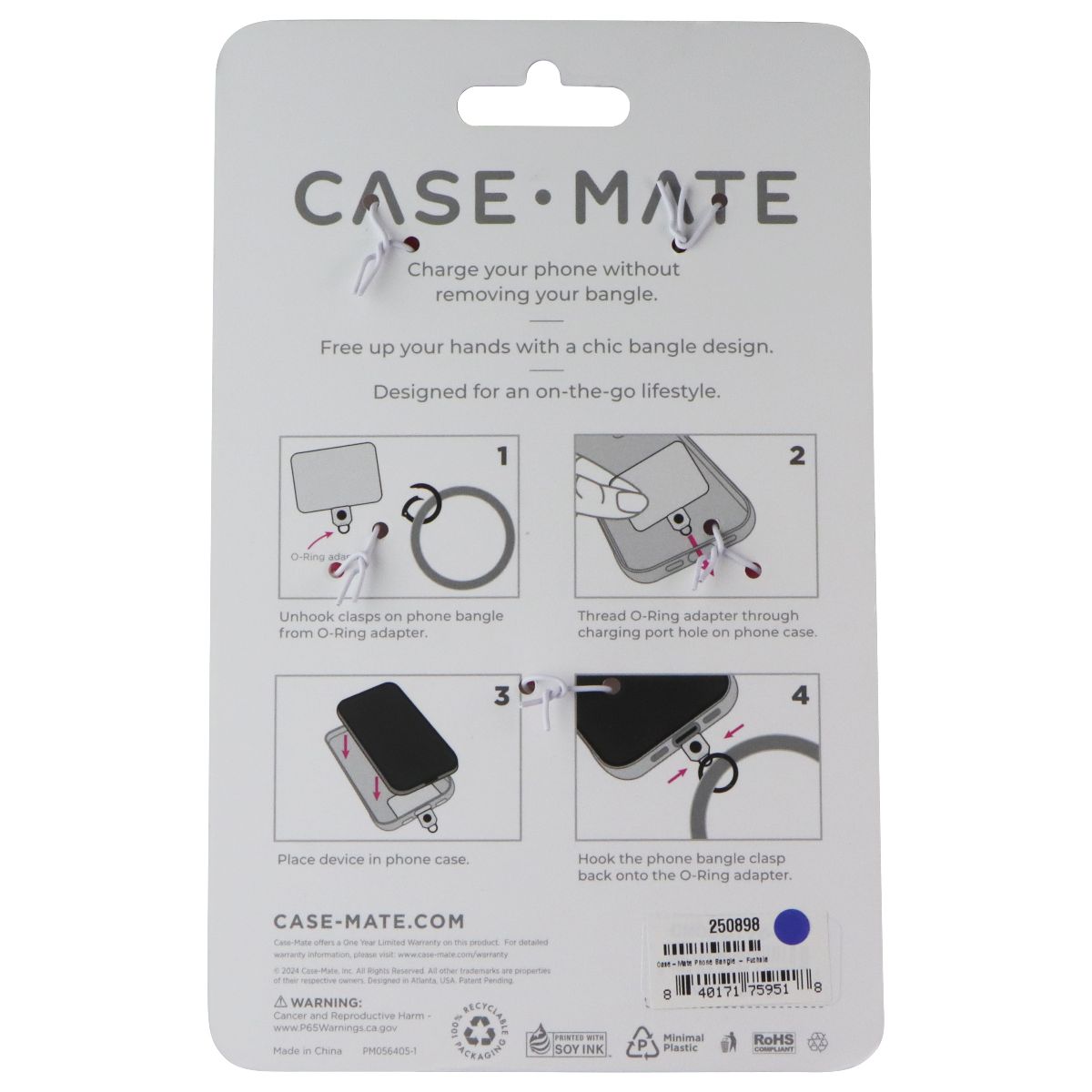 Case-Mate Universal Phone Bangle - Fuchsia (Pink) Cell Phone - Other Accessories Case-Mate - Simple Cell Bulk Wholesale Pricing - USA Seller