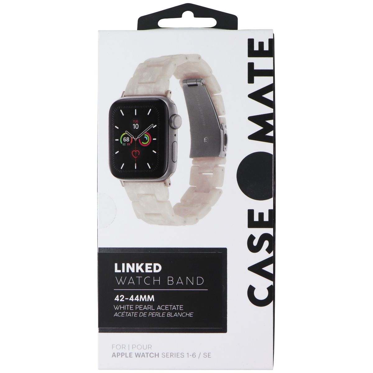 Case-Mate Linked Band for Apple Watch 42-44mm Series SE/7/6/5/4 - White Pearl Smart Watch Accessories - Watch Bands Case-Mate - Simple Cell Bulk Wholesale Pricing - USA Seller