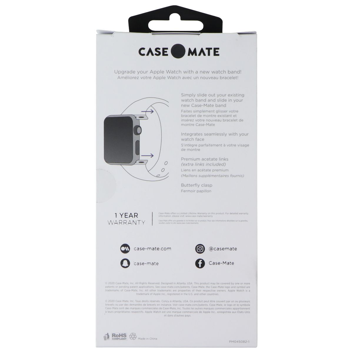 Case-Mate Linked Band for Apple Watch 42-44mm Series SE/7/6/5/4 - White Pearl Smart Watch Accessories - Watch Bands Case-Mate - Simple Cell Bulk Wholesale Pricing - USA Seller