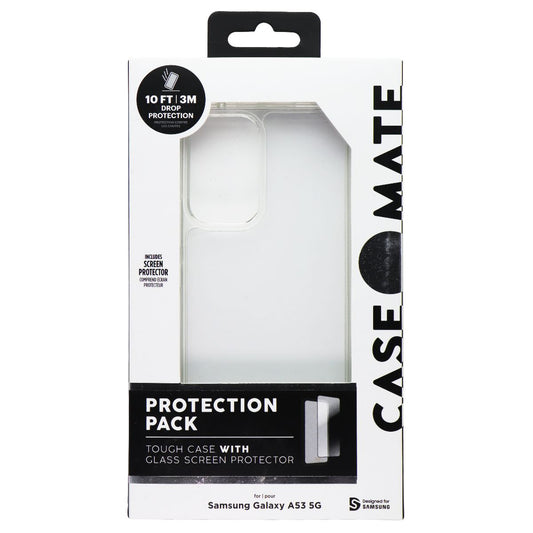 Case Mate Protection Pack for Samsung Galaxy A53 5G - Tough Case + Glass - Clear Cell Phone - Accessory Bundles Case-Mate - Simple Cell Bulk Wholesale Pricing - USA Seller
