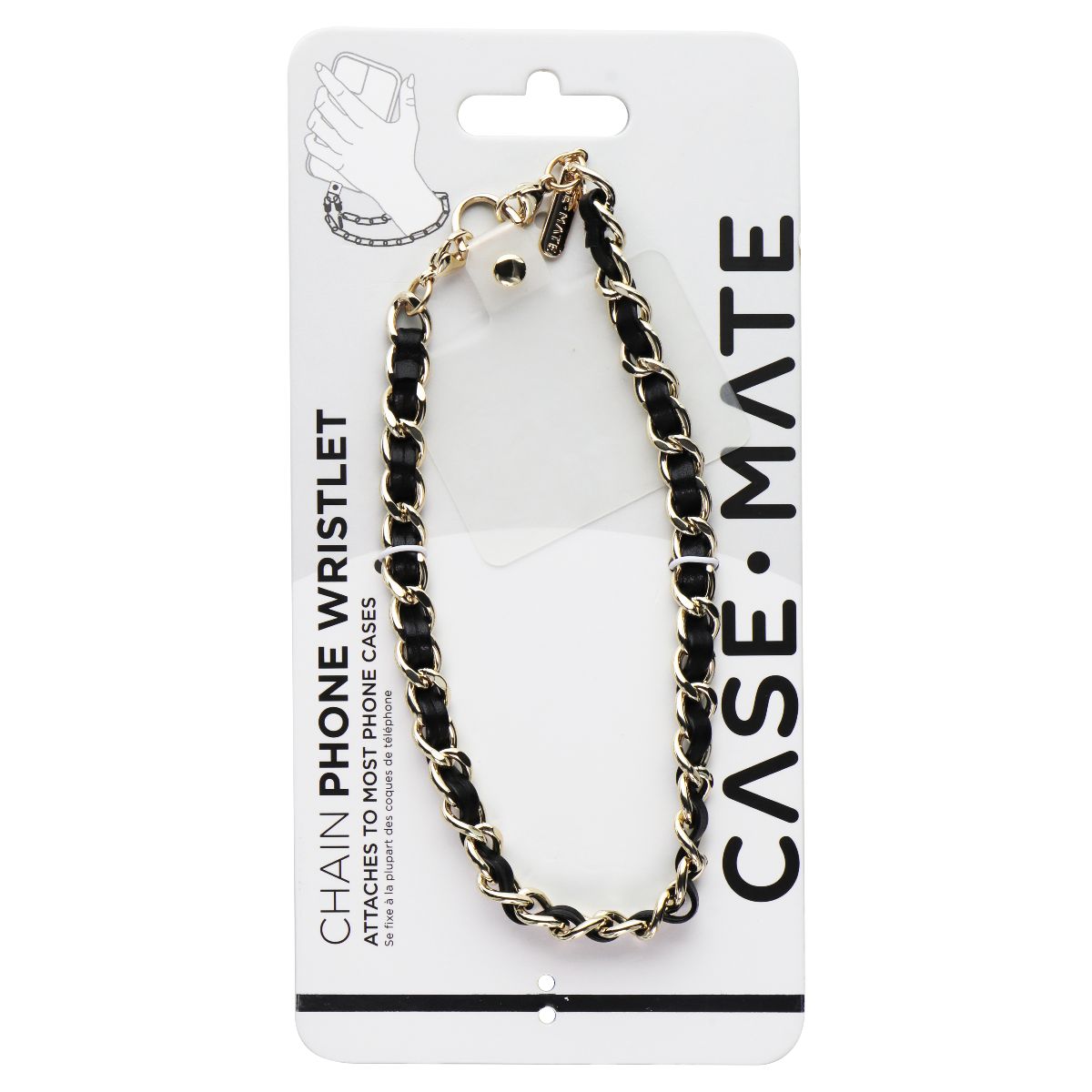 Case-Mate Detachable Chain Phone Wristlet for Smartphone Cases - Black Leather Cell Phone - Armbands Case-Mate - Simple Cell Bulk Wholesale Pricing - USA Seller
