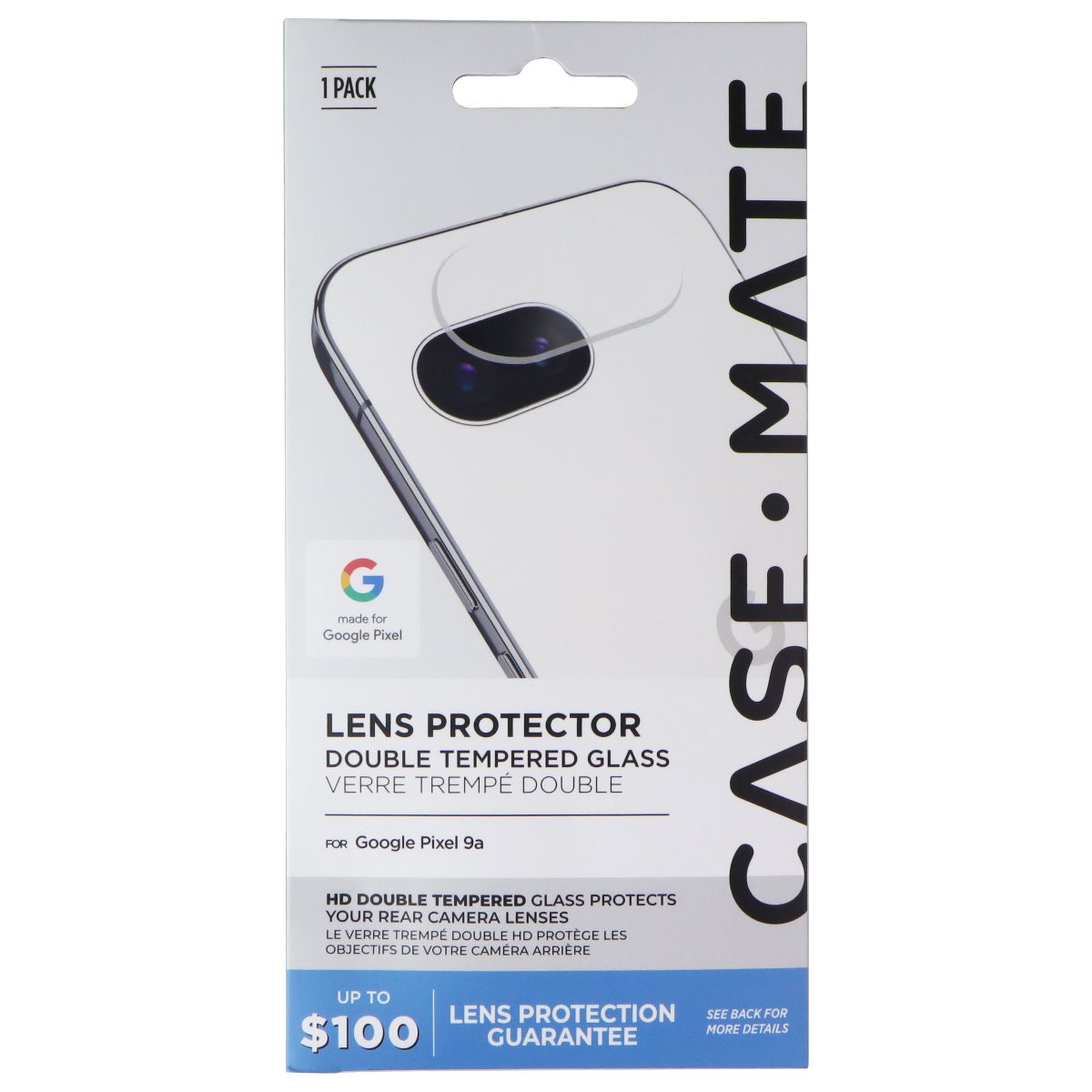 Case-Mate Double Tempered Glass Lens Protector for Google Pixel 9a Cell Phone - Screen Protectors Case-Mate - Simple Cell Bulk Wholesale Pricing - USA Seller