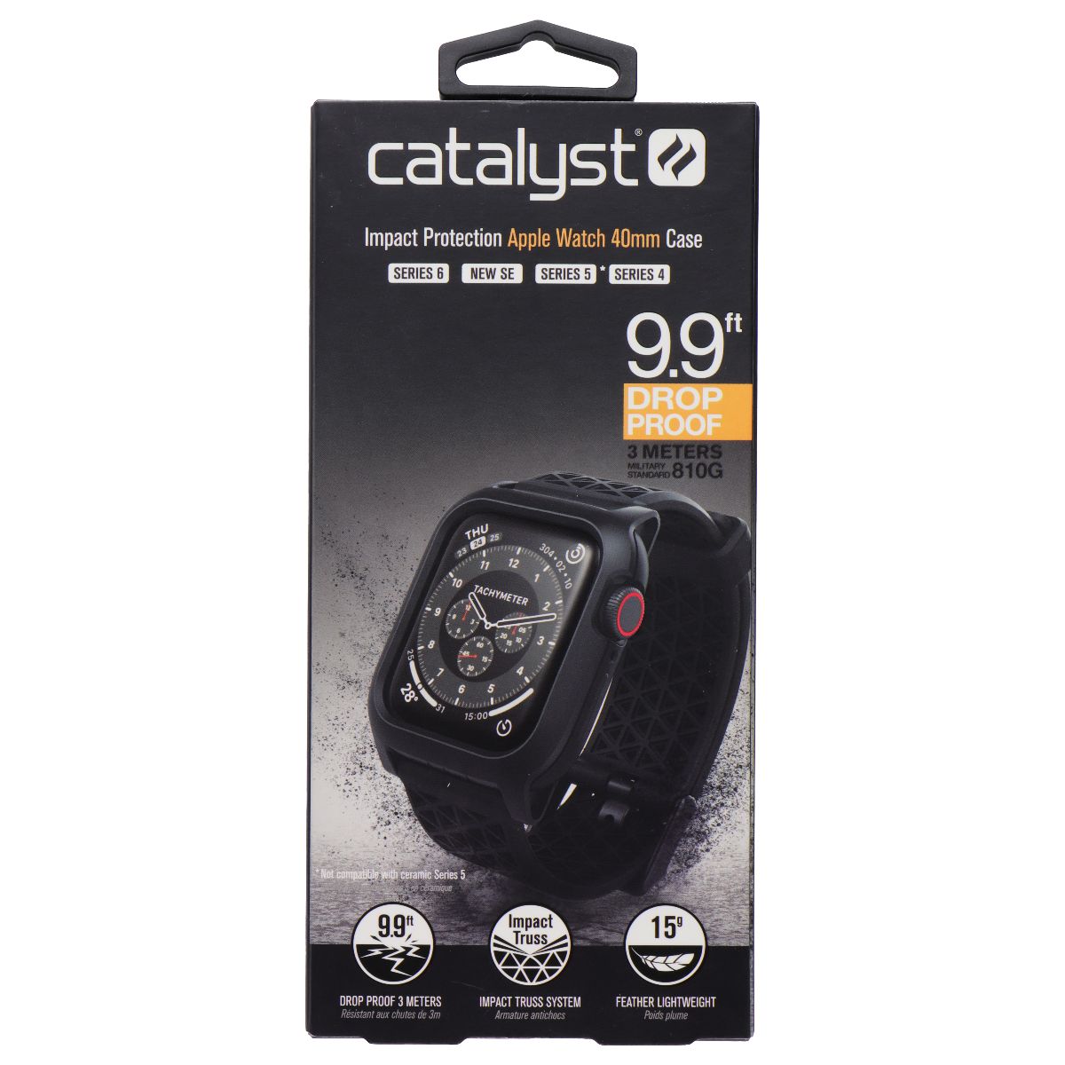 Catalyst Impact Case and Band for Apple Watch 40mm Series SE/6/5/4 - Black
