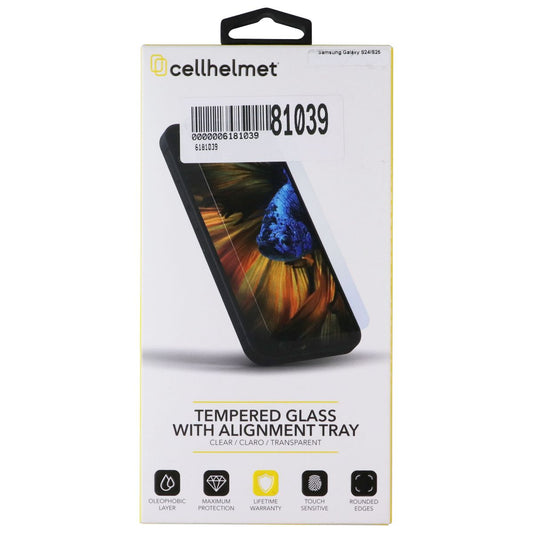 CellHelmet Tempered Glass Screen with Alignment Tray for Samsung Galaxy S25/S24 Cell Phone - Screen Protectors CellHelmet - Simple Cell Bulk Wholesale Pricing - USA Seller
