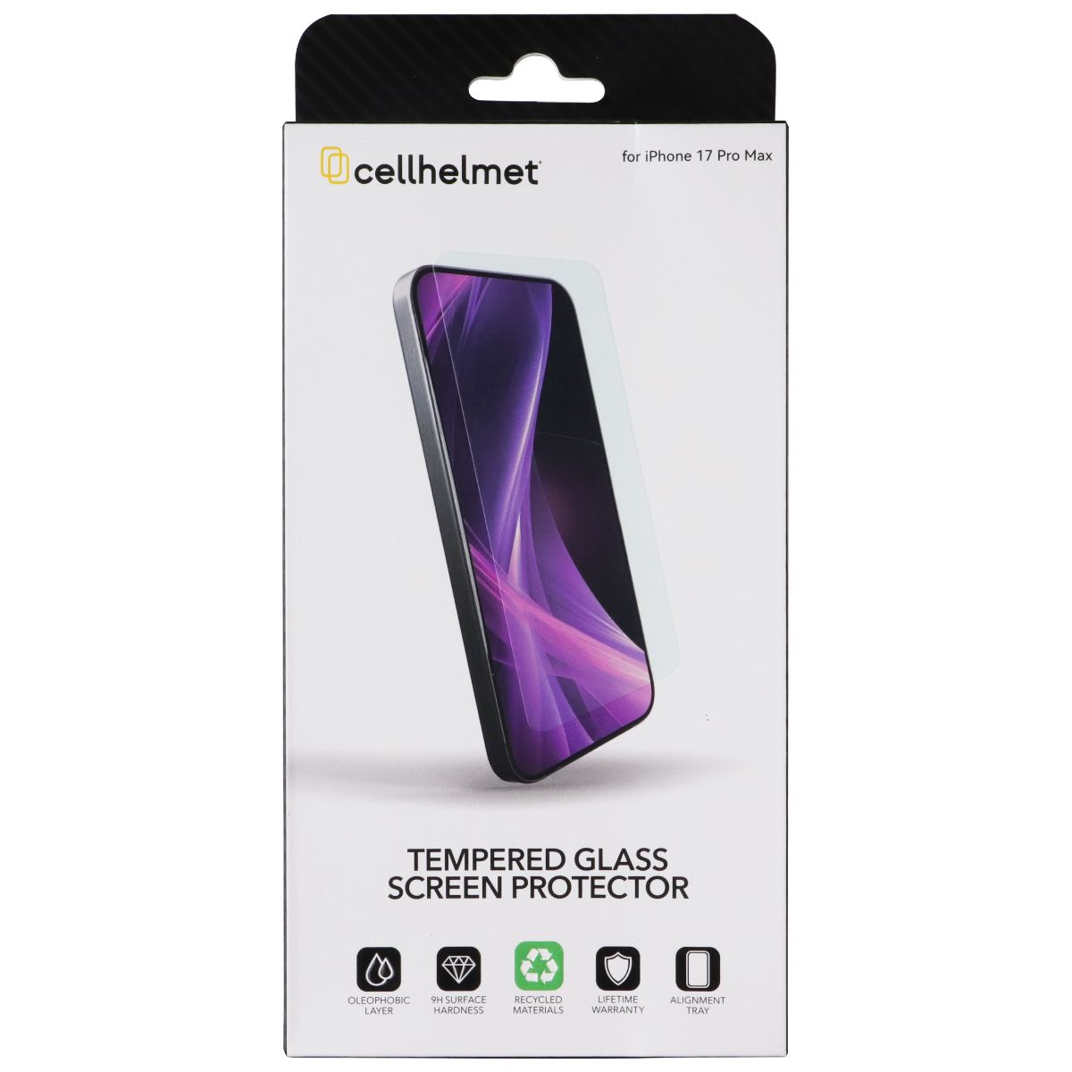 CellHelmet Tempered Glass Screen Protector with Align Tray for iPhone 17 Pro Max