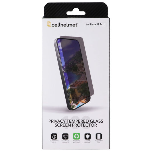 CellHelmet Privacy Tempered Glass Screen Protector for Apple iPhone 17 Pro Cell Phone - Screen Protectors CellHelmet - Simple Cell Bulk Wholesale Pricing - USA Seller