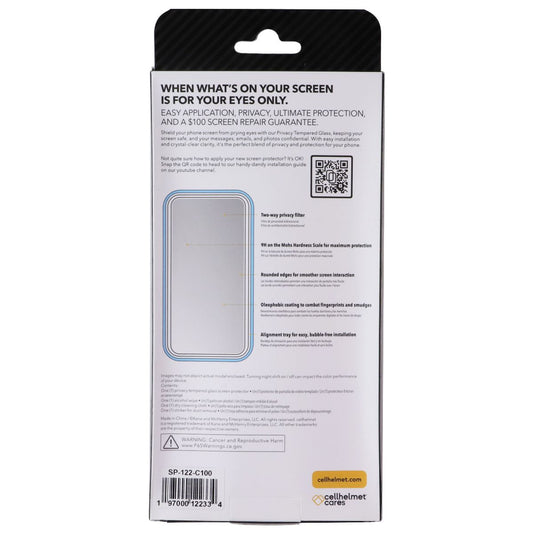 CellHelmet Privacy Tempered Glass Screen Protector for Apple iPhone 17 Pro Cell Phone - Screen Protectors CellHelmet - Simple Cell Bulk Wholesale Pricing - USA Seller