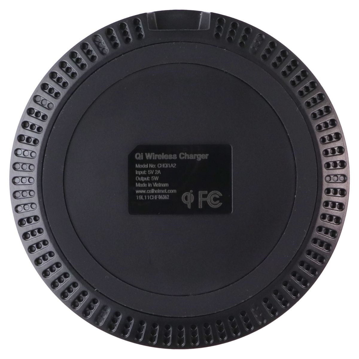 CellHelmet 5W Qi Wireless Charger - Black (CHFQ1A2) Cell Phone - Chargers & Cradles CellHelmet - Simple Cell Bulk Wholesale Pricing - USA Seller