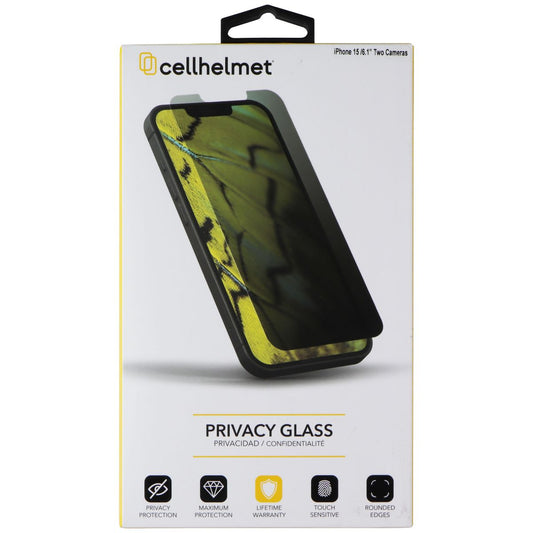 CellHelmet Privacy Glass Tempered Glass for Apple iPhone 15 Cell Phone - Screen Protectors CellHelmet    - Simple Cell Bulk Wholesale Pricing - USA Seller