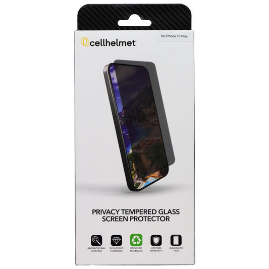 CellHelmet Tempered Glass Screen Protector for Apple iPhone 16 Plus - Privacy Cell Phone - Screen Protectors CellHelmet - Simple Cell Bulk Wholesale Pricing - USA Seller