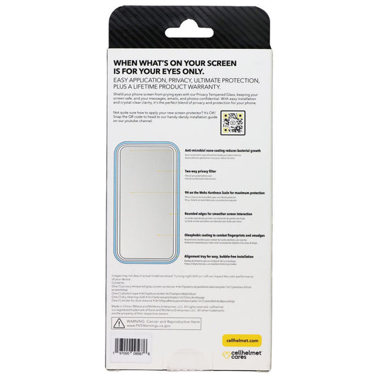 CellHelmet Tempered Glass Screen Protector for Apple iPhone 16 Plus - Privacy Cell Phone - Screen Protectors CellHelmet - Simple Cell Bulk Wholesale Pricing - USA Seller