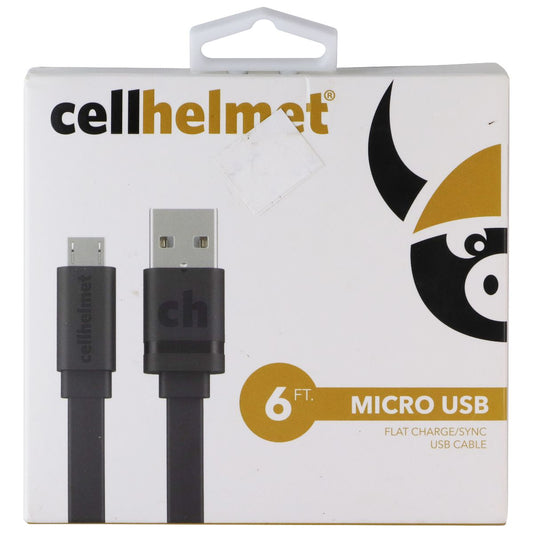 CellHelment Micro-USB Charge and Sync Cable - 6ft Flat Black Computer/Network - USB Cables, Hubs & Adapters CellHelmet - Simple Cell Bulk Wholesale Pricing - USA Seller