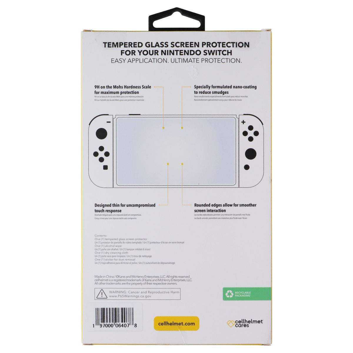 CellHelmet Tempered Glass Screen Protector for Nintendo Switch OLED Gaming/Console - Screen Protectors CellHelmet - Simple Cell Bulk Wholesale Pricing - USA Seller