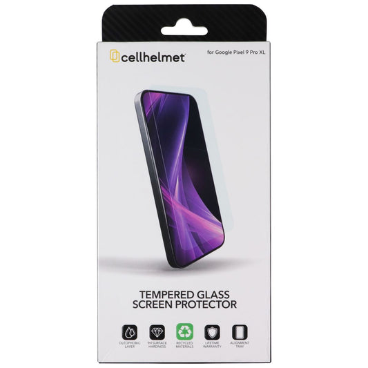CellHelmet Tempered Glass Screen Protector w/Align Tray - Google Pixel 9 Pro XL Cell Phone - Screen Protectors CellHelmet - Simple Cell Bulk Wholesale Pricing - USA Seller
