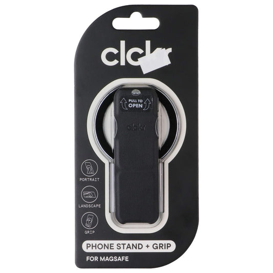 CLCKR Magnetic Stand and Grip for MagSafe Smartphones - Mag Black/Clear Cell Phone - Mounts & Holders Clckr - Simple Cell Bulk Wholesale Pricing - USA Seller