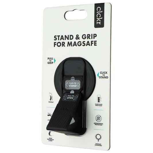 CLCKR Stand & Grip for MagSafe on Compatible iPhones - Black Cell Phone - Mounts & Holders Clckr - Simple Cell Bulk Wholesale Pricing - USA Seller