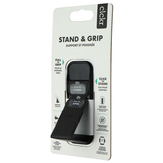 CLCKR Stand & Grip Universal Adhesive Kickstand Grip for Smartphones - Black Cell Phone - Mounts & Holders Clckr    - Simple Cell Bulk Wholesale Pricing - USA Seller