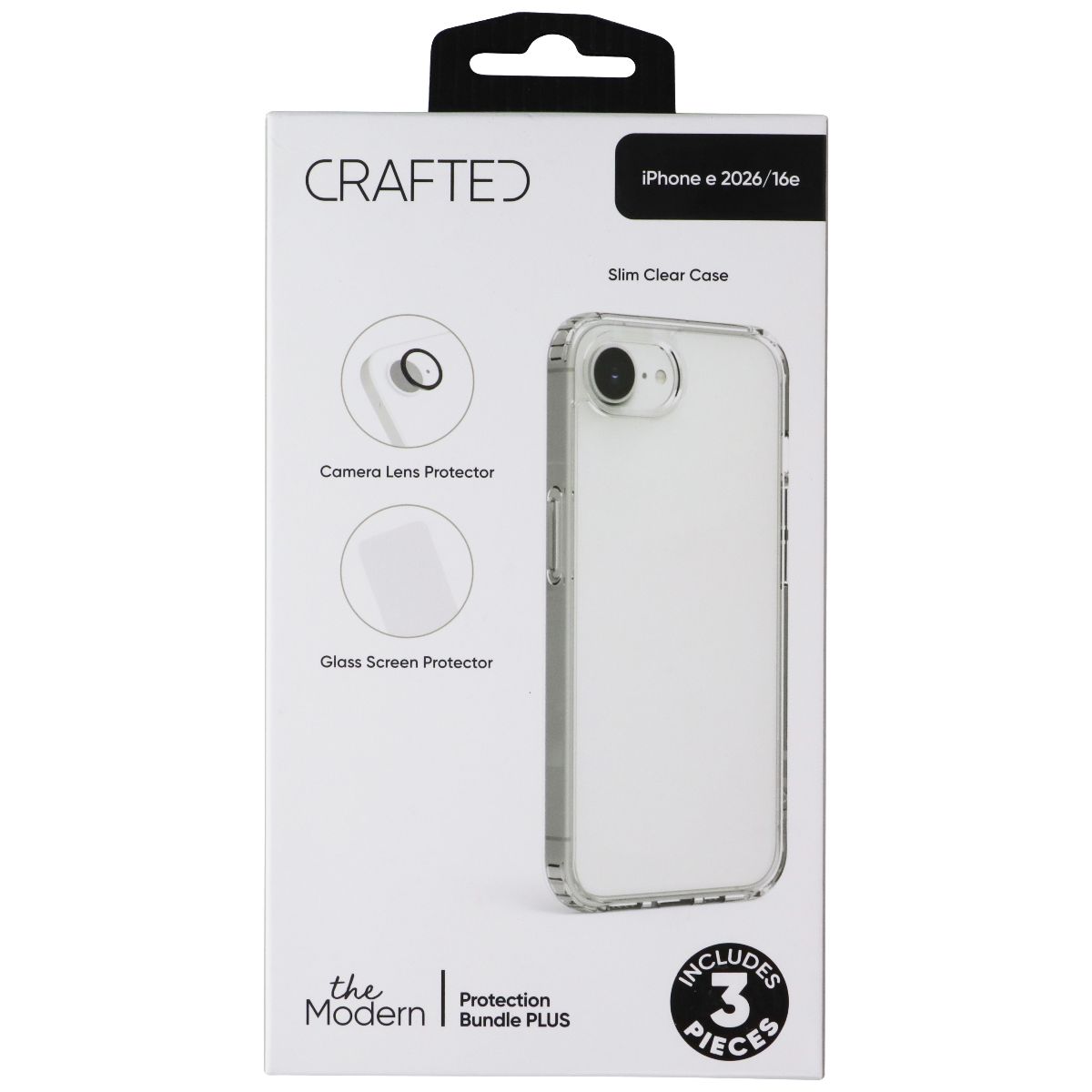 Crafted Modern 3 Piece Protection Bundle for Apple iPhone 17e/16e - Clear