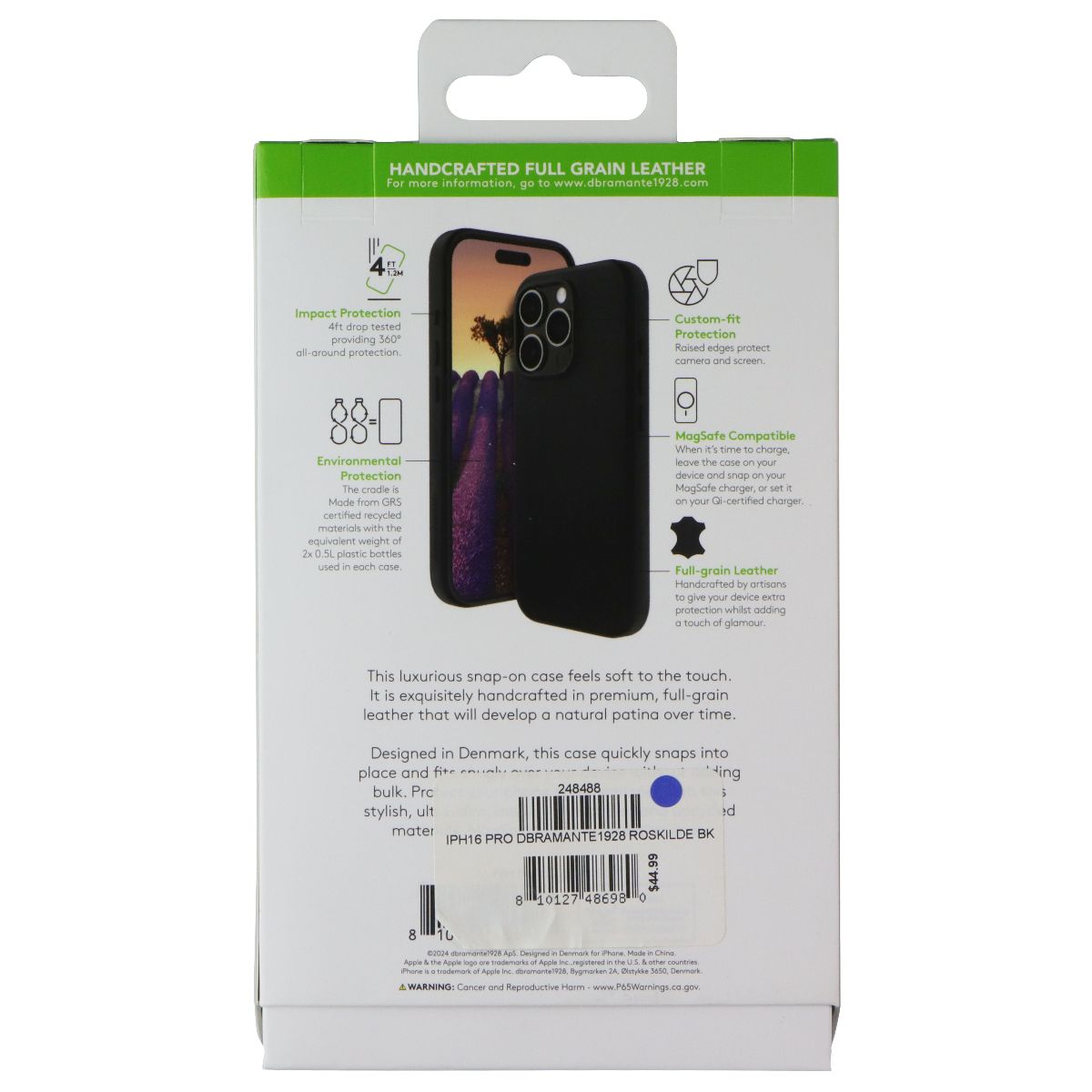 dbramante1928 Roskilde Leather Case for Apple iPhone 16 Pro - Black Cell Phone - Cases, Covers & Skins dbramante1928 - Simple Cell Bulk Wholesale Pricing - USA Seller