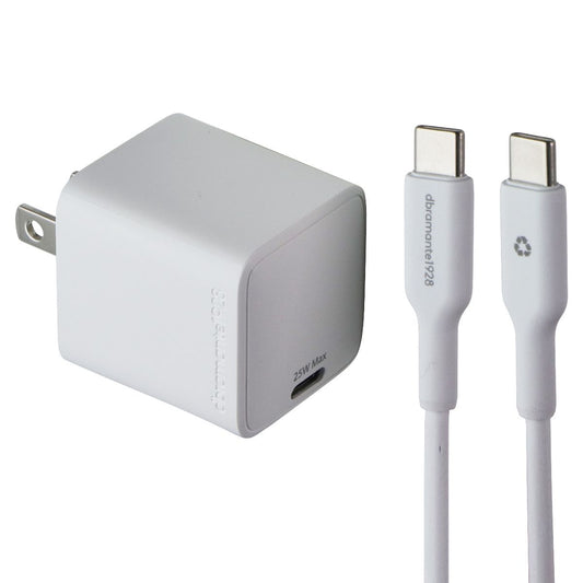 dbramante1928 5V/3A 25W USB-C Wall Charger and 3.3 Foot USB-C Cable - White
