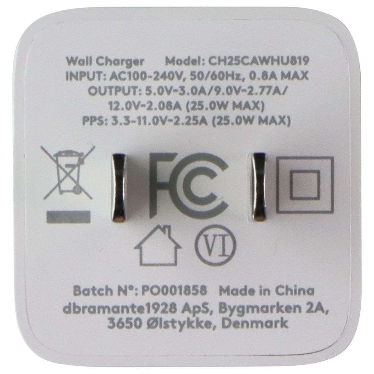 dbramante1928 5V/3A 25W USB-C Wall Charger and 3.3 Foot USB-C Cable - White Cell Phone - Chargers & Cradles dbramante1928 - Simple Cell Bulk Wholesale Pricing - USA Seller