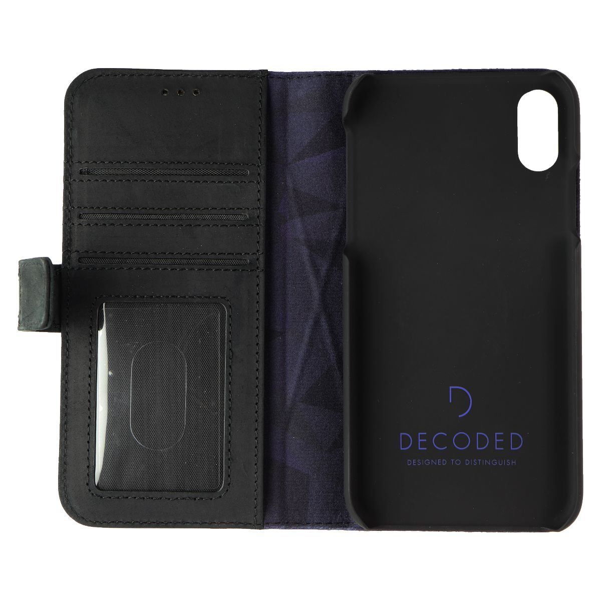 DECODED Leather 2-in-1 Wallet Case for Apple iPhone XR - Black Cell Phone - Cases, Covers & Skins Decoded    - Simple Cell Bulk Wholesale Pricing - USA Seller