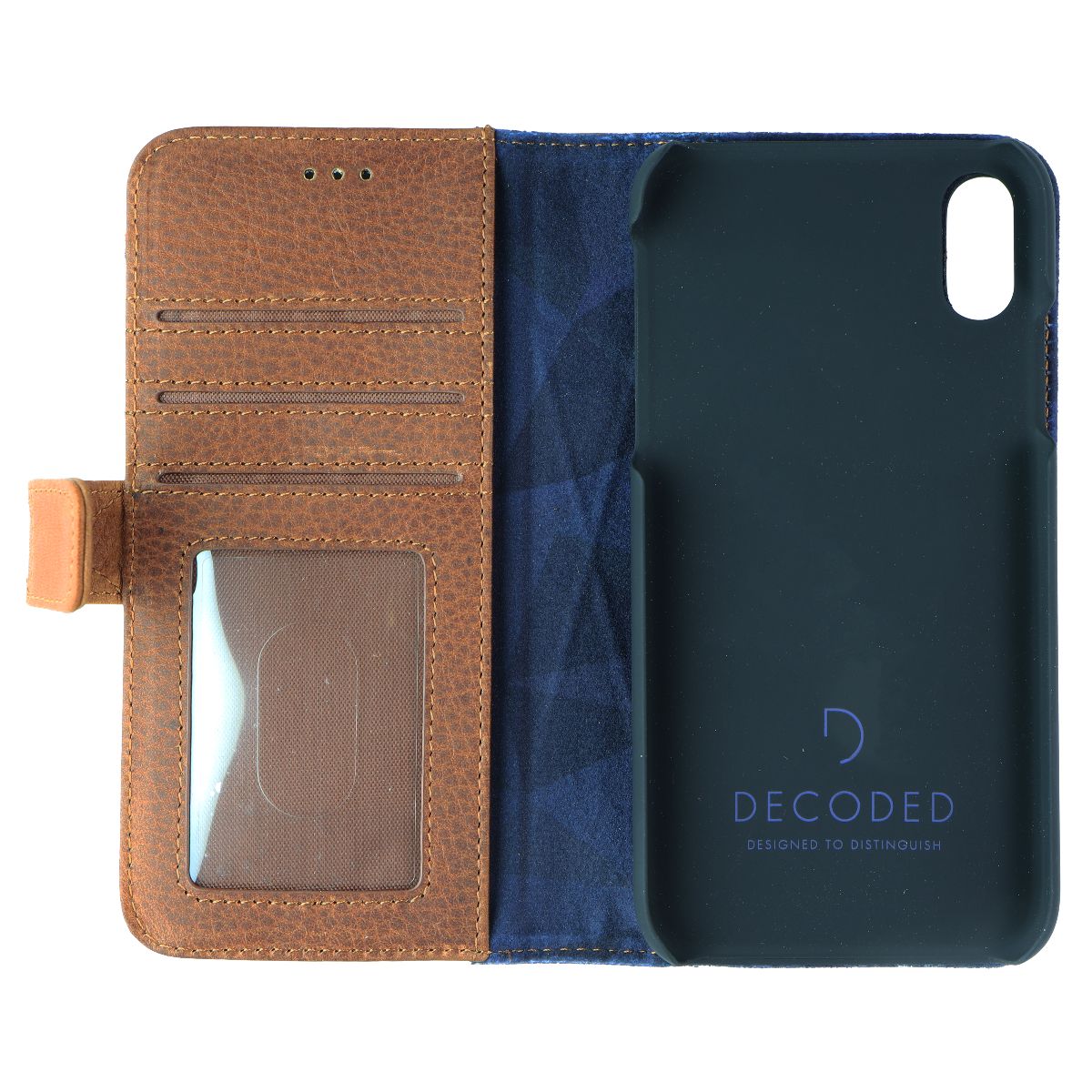 DECODED Full Grain Leather Folio + Case for Apple iPhone XR - Cinnamon Brown Cell Phone - Cases, Covers & Skins Decoded - Simple Cell Bulk Wholesale Pricing - USA Seller