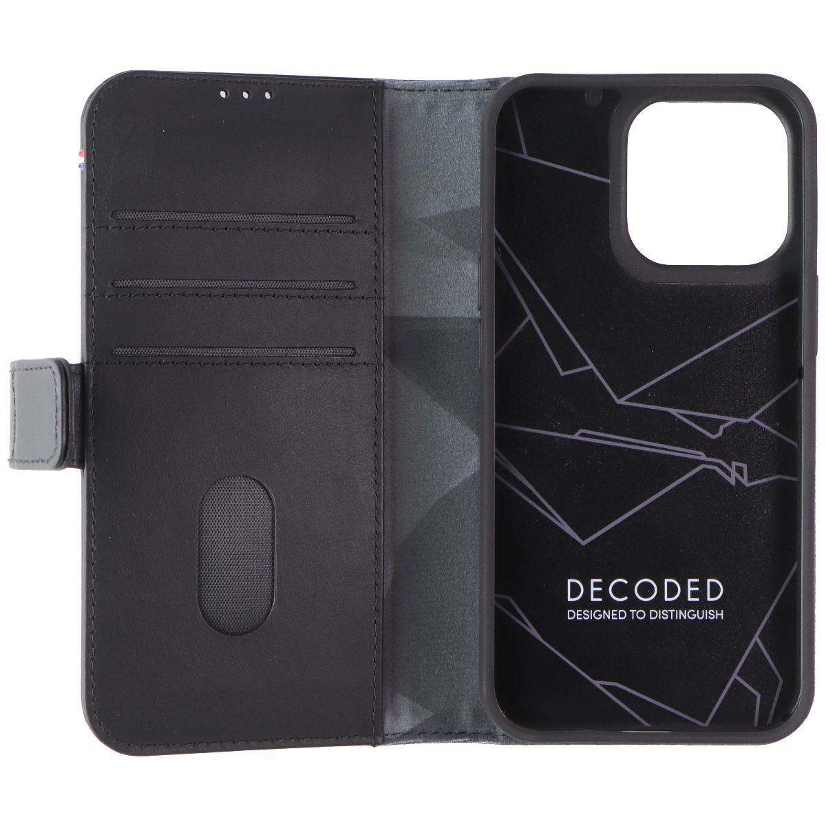 Decoded 2-in-1 Back Cover and Wallet Case for Apple iPhone 13 Pro - Black Cell Phone - Cases, Covers & Skins Decoded - Simple Cell Bulk Wholesale Pricing - USA Seller