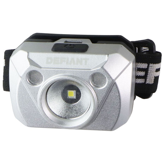 Defiant 200 Lumens Headlight with Strap - Silver Camping & Hiking - Flashlights, Lanterns & Lights Defiant - Simple Cell Bulk Wholesale Pricing - USA Seller