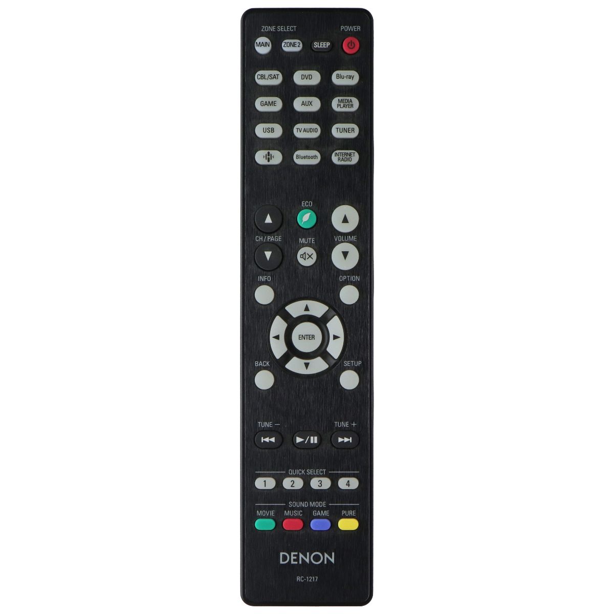Denon OEM Remote Control (RC-1217) for Select Denon Systems - Black TV, Video & Audio Accessories - Remote Controls Denon - Simple Cell Bulk Wholesale Pricing - USA Seller