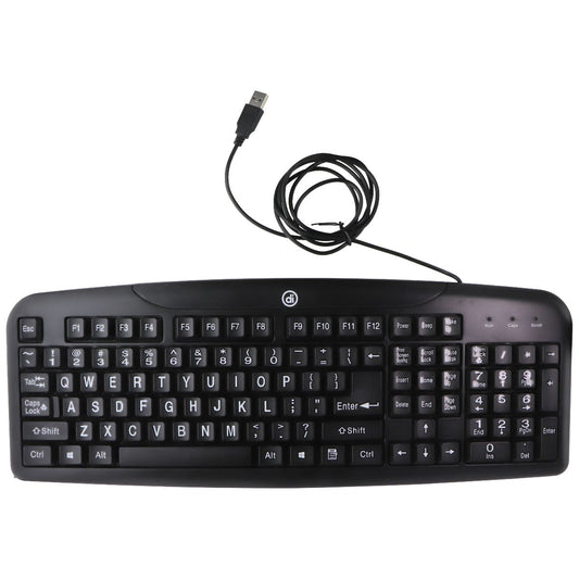 DI Easy-View Keyboard with Large Bold Letters and Spill Resistant - Black