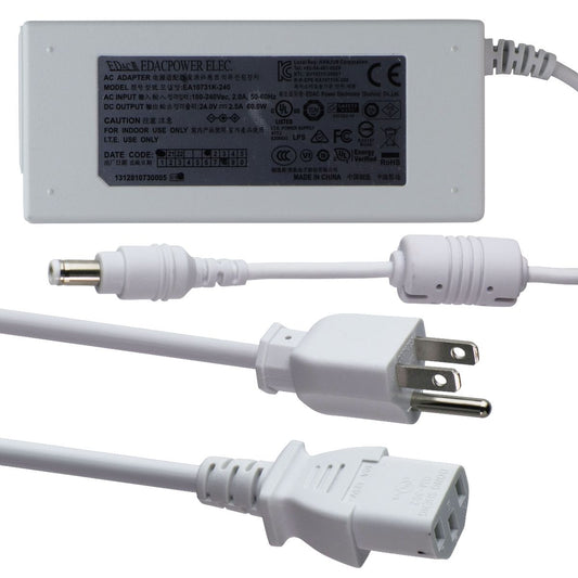 EDACPower 60W 24V/2.5A AC Adapter (EA10731K-240) - White Multipurpose Batteries & Power - Travel Adapters & Converters EDACPOWER - Simple Cell Bulk Wholesale Pricing - USA Seller