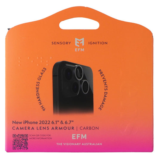 EFM Camera Lens Armour for Apple iPhone 14 / 14 Plus - Carbon Cell Phone - Screen Protectors EFM - Simple Cell Bulk Wholesale Pricing - USA Seller