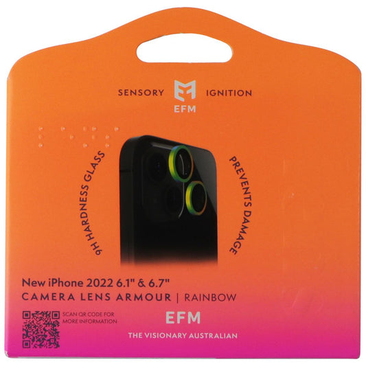 EFM Camera Lens Armour for Apple iPhone 14 / 14 Plus - Rainbow Cell Phone - Screen Protectors EFM - Simple Cell Bulk Wholesale Pricing - USA Seller