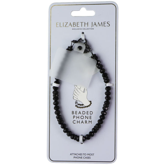 Elizabeth James Beaded Phone Charm for Phone Cases - Gunmetal Crystal (Black)