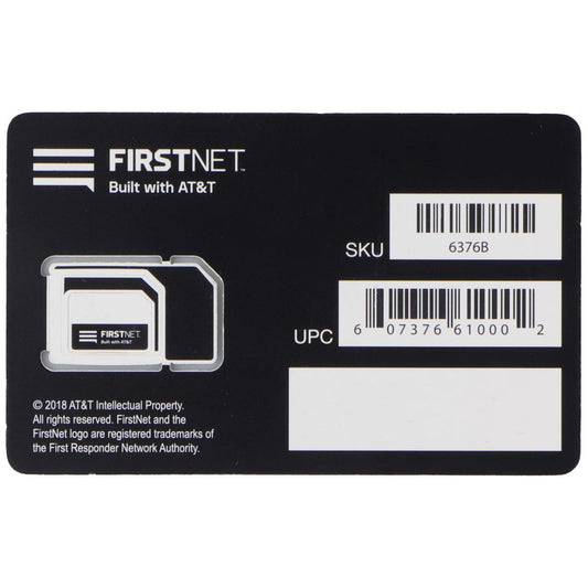 FirstNet AT&T Triple-Cut SIM Card (for AT&T First Responder) Phone Cards & SIM Cards FirstNet - Simple Cell Bulk Wholesale Pricing - USA Seller
