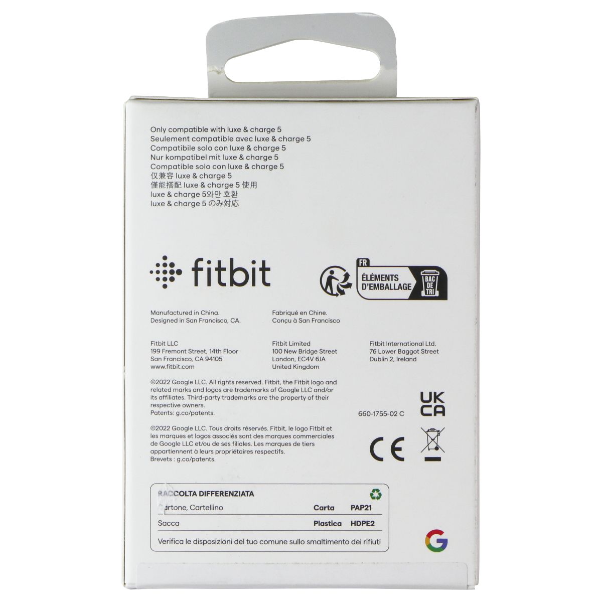 Fitbit Charging Cable for Fitbit Luxe and Charge 5 Smart Watches - Black Smart Watch Accessories - Chargers & Docking Stations Fitbit    - Simple Cell Bulk Wholesale Pricing - USA Seller